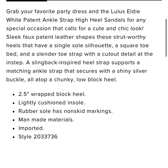 Brand New White Lulus Block Heel Sandals size 6 - Picture 4 of 4